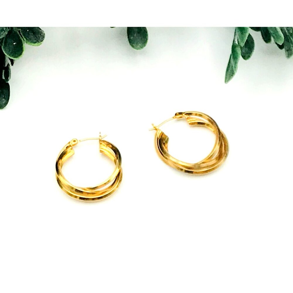 Gold-Tone Twisted Hoop Earrings